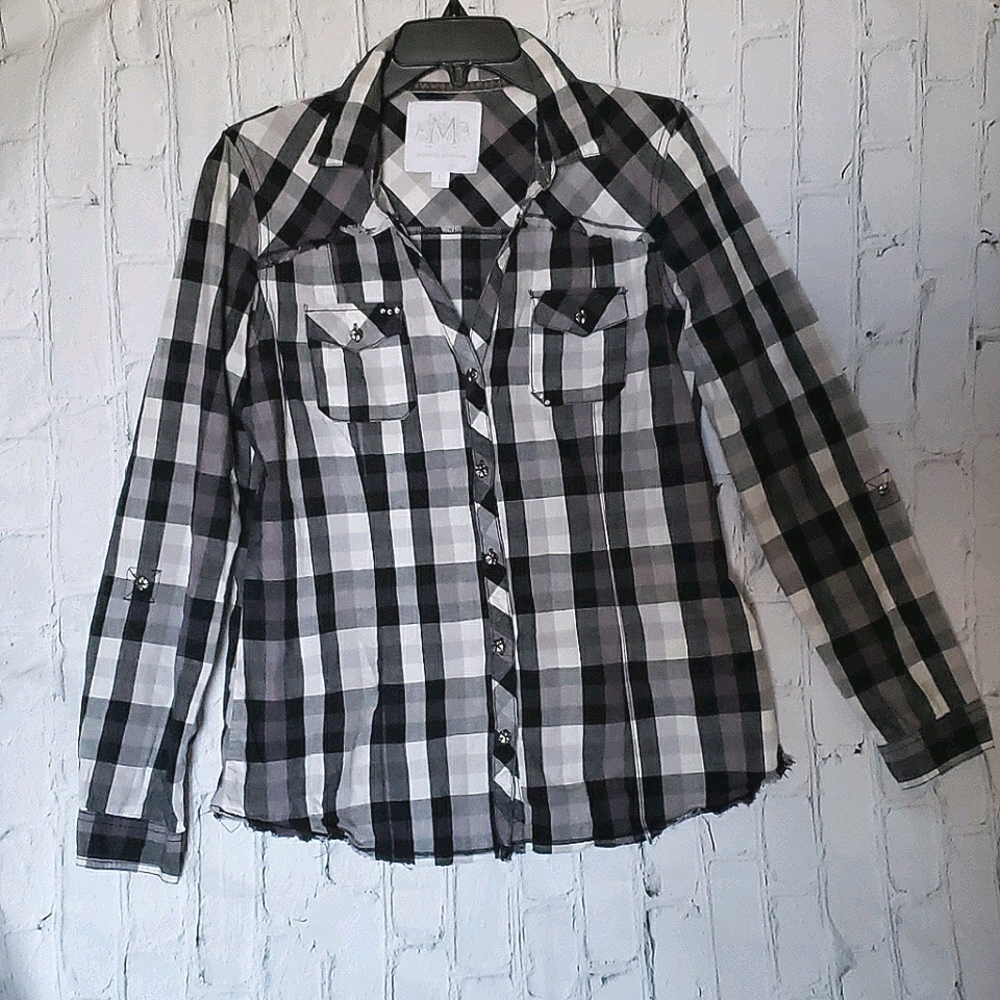 Button Down Black and White Maurice's Shirt